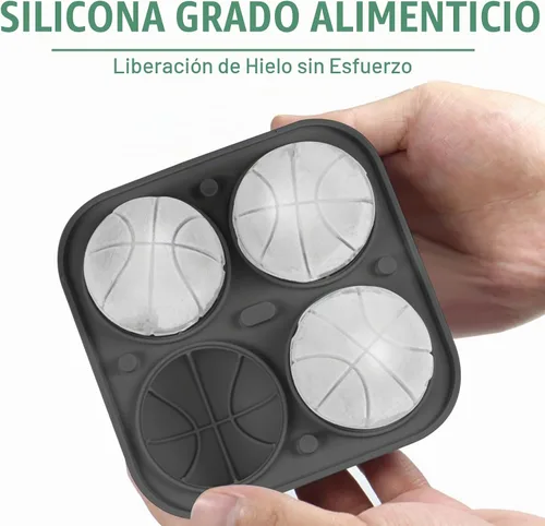 Vista 5 de Admaison - Bandeja para cubitos de hielo de baloncesto 3D, molde para cubitos de hielo con embudo para cócteles, bourbon, brandy, regalos de whisky