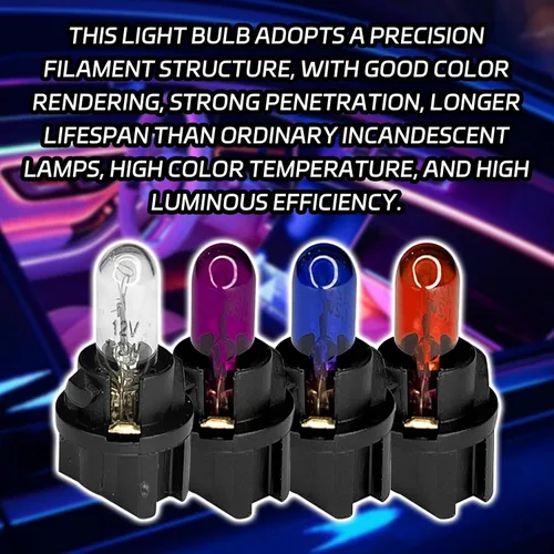 Vista 5 de 20 piezas T5 17 57 86 Kits de bombillas de halogénuro para panel de instrumentos, luz de tablero de 12V para interior de automóvil, bombilla