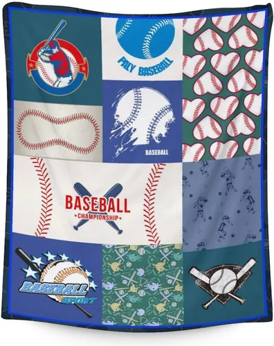 Vista 13 de Manta de béisbol para regalar – Manta deportiva de 30 x 40 pulgadas para niños, manta blanca de felpa suave para sofá, oficina