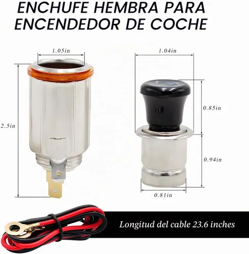Vista 2 de Encendedor de Coche Yourkar, Enchufe de Encendedor de Cigarrillos DC 12V para Auto, Encendedor de Cigarrillos con Cable para la mayoría de Coches, 1