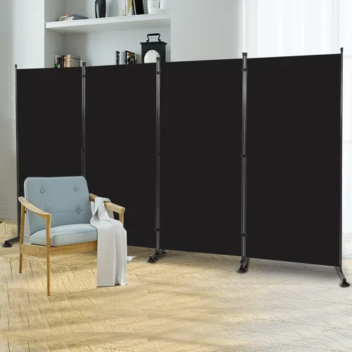 Vista 8 de Room Divider Large 1 Panel Privacy Screen,Portable Room Partition on Wheels Beige