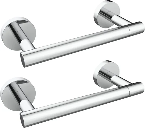 Vista 29 de RARXTR Soporte de papel higiénico negro y dorado SUS304 de acero inoxidable con doble poste pivotante, soporte de papel higiénico montado