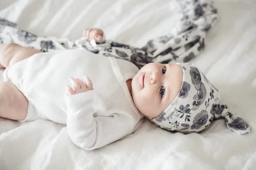 Vista 2 de Copper Pearl Baby Beanie Hat Top Knot