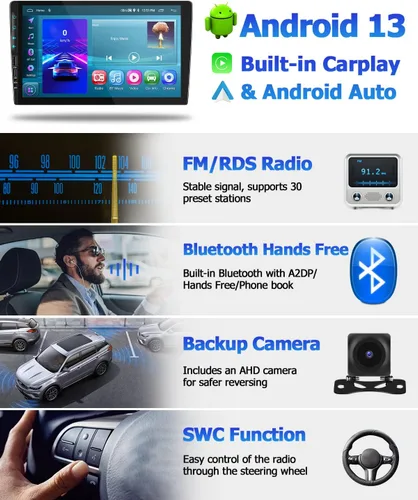 Vista 6 de 64G 9 '' Android 15 Estéreo de coche para Chrysler 300C 2004-2011 IPS Pantalla táctil inalámbrica CarPlay Android Auto Mirror Link 5G WiFi