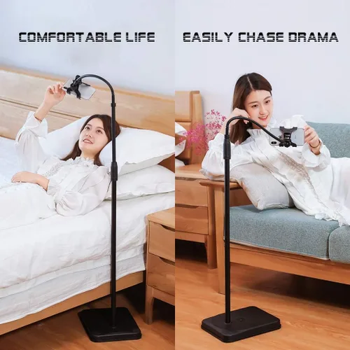 Vista 2 de Soporte para teléfono para cama, soporte de suelo ajustable, soporte de teléfono, soporte para selfie Stick Live Broadcast Bed Watching Tv Dramatic