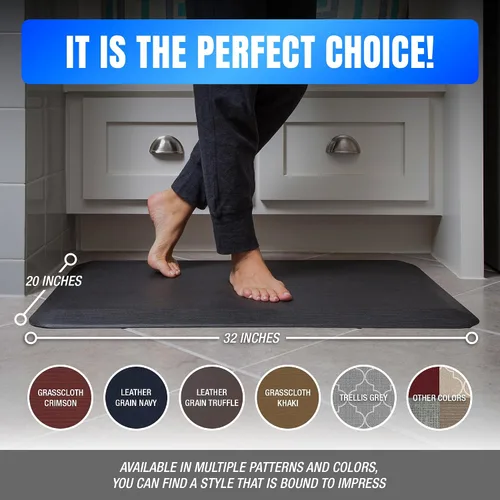 Vista 5 de NewLife de GelPro Alfombrilla de cocina antifatiga con cojín de espuma ergonómica, acolchada, resistente a manchas, impermeable, antideslizante