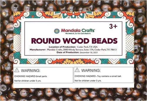 Vista 20 de Mandala Crafts - 2000 cuentas de madera redondas pequeñas de 6 mm para manualidades, suministros de macramé - cuentas de madera natural negra sin