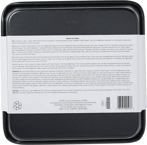 Vista 8 de Cuisinart Chef's Classic - Fuente antiadherente para horno, PlateadoNegro