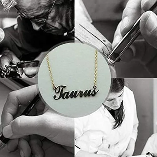 Vista 6 de Flowshey Custom Name Necklace Personalized Name Necklace 18K Gold Plated Nameplate Gift for Women