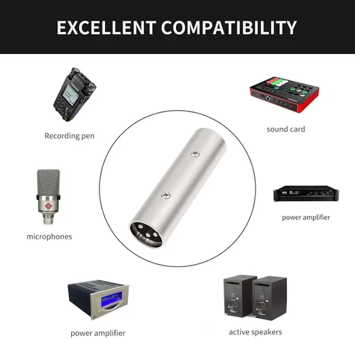 Vista 3 de Adaptador XLR macho a macho Acoplador de cambiador de género de 3 polos, extiende la longitud de los cables con enchufes XLR, micrófono, AES/EBU