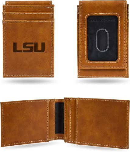 Vista 123 de Cartera de bolsillo frontal grabada con láser NCAA - Compacta/Cómoda/Delgada