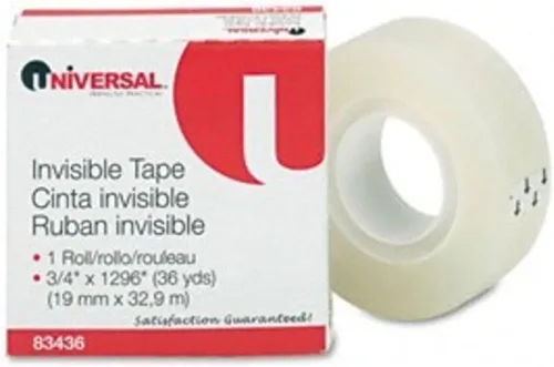 Vista 5 de Universal UNV83436 0.75 pulg. x 36 yardas. Cinta invisible de núcleo de 1 pulgada - Transparente (1 rollo)