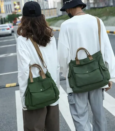 Vista 6 de Bolsas de lona para mujer, bolsa de mano, elegante bolsa de mensajero, bolso cruzado casual, bolso de mano, bolso de lona 2023