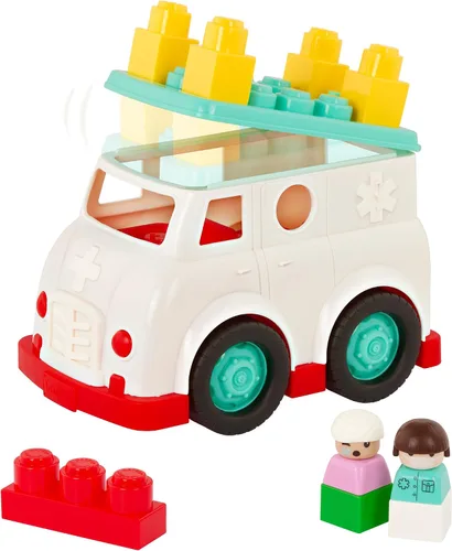 Vista 11 de Battat Bloques de construcción, Locbloc Red Builder's Wagon, 47 piezas, set