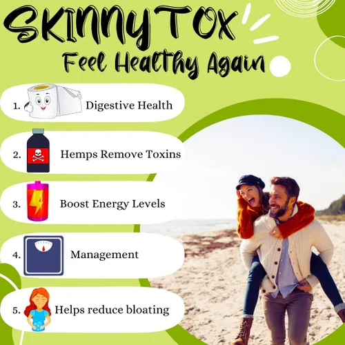 Vista 2 de Skinnytox - Desintoxicación de limpieza de colon de 15 días, apoya movimientos intestinales saludables elimina toxinas, aumenta la energía. Control