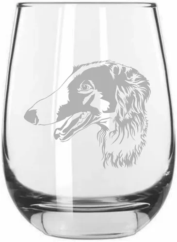 Vista 471 de Shar Pei (chino) - Vaso de vino sin tallo grabado para perro, 15.25 onzas