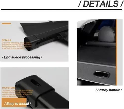 Vista 6 de Fundas de carga para automóvil, cubierta para maletero, cortina de división de equipaje, persianas de privacidad, accesorios de automóvil