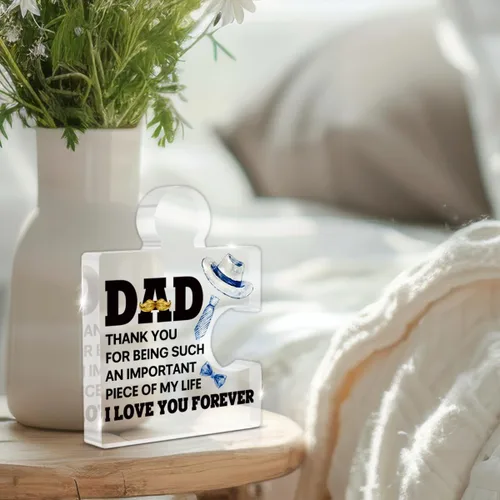 Vista 4 de Regalos de cumpleaños para papá para el día del padre, para papá de hija, hijo, niños, para padre que no quiere nada, rompecabezas acrílico