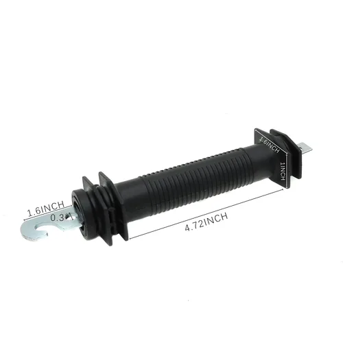 Vista 2 de 2 piezas de valla eléctrica de plástico resistente puerta manija aisladores con resorte (negro)