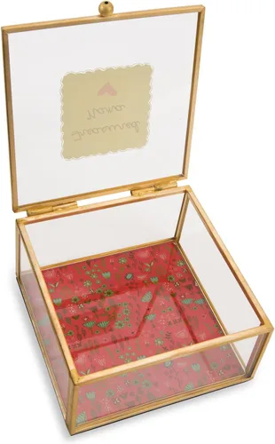 Vista 2 de Pavilion Gift Company A Mother's Love - Joyero de cristal con diseño floral de 4.25 pulgadas, diseño floral, color rojo