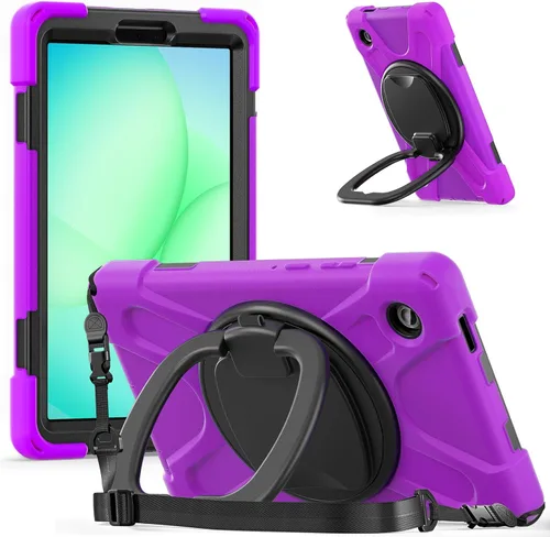 Vista 103 de 360 Rotation Case for Galaxy Tab ActivePro/Tab Active4 Pro/Active 5 Pro 10.1" Sturdy Cover Rotate Ring Stand Shoulder Carrying Strap Hand Strap