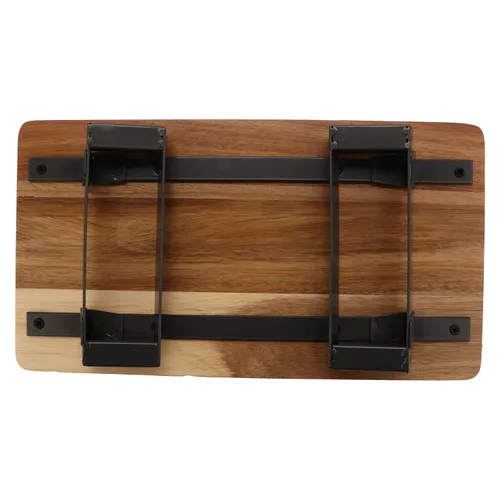 Vista 4 de G.E.T. - Elevador de madera marrón para monitor de madera de 13.8 x 7 1/2 Urbano Rústico