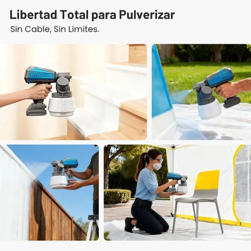 Vista 7 de Tilswall Shark700 - Pulverizador de pintura inalámbrico sin escobillas compatible con batería de rocío de 20 V (batería no incluida), fácil