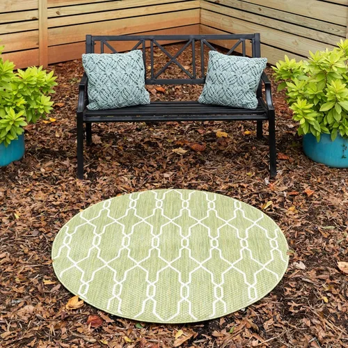 Vista 26 de Unique Loom Outdoor Trellis Collection - Alfombra de área con diseño de enrejado (2 x 6 pies 1 pulgada, azul/marfil)