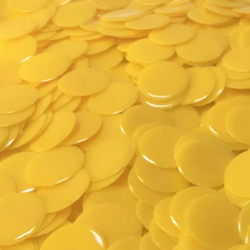 Vista 8 de MR CHIPS Chips de bingo de plástico para juegos 1000 unidades - Mezcla transparente de 7 colores que cuenta 3/4 pulgadas