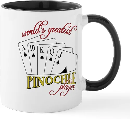 Vista 44 de CafePress Euchre Champ Mugs Taza de café de cerámica de 11 oz (11.0 fl oz)