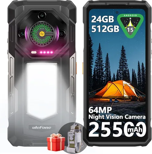 Vista 10 de Ulefone Armor 30 4G Android 15 Teléfono resistente, 24 GB+512 GB, pantalla FHD de 120 Hz de 6.95", luz LED versátil de 1236LM, cámara visión