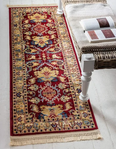 Vista 12 de Unique Loom District Collection - Alfombra geométrica de granja, rústica, con bordes, (4 pies x 6 pies, rectangular, azul/beige)