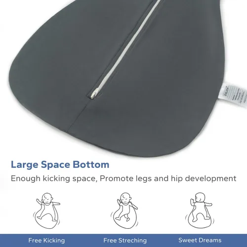 Vista 5 de ZIGJOY Shark-Fin - Manta de transición para recién nacido, 0.5 tog de rayón hecho de bambú, saco de dormir para bebé, manta con cremallera de 2