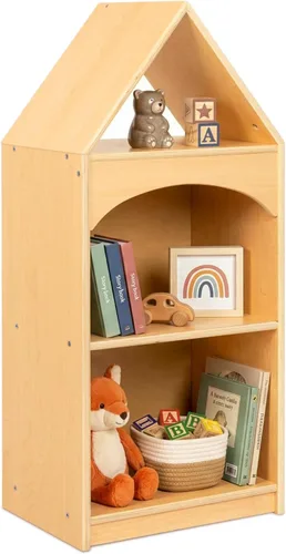Vista 11 de OOOK Estantería Montessori y Organizador de Almacenamiento para Juguetes, Estantería Horizontal de 2 Niveles, Gabinete de Almacenamiento