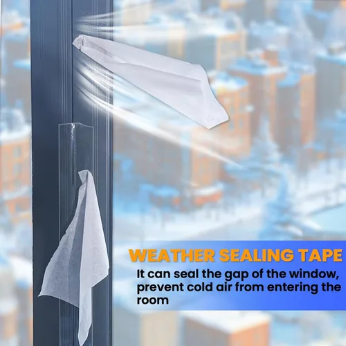 Vista 3 de Cinta de Sellado Transparente para Ventanas contra el Clima 2 Pulgadas x 33 Pies Cinta de Sellado de Aislamiento para Ventanas Transparente Sin