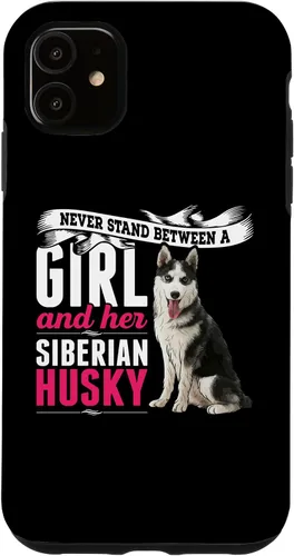 Vista 8 de iPhone 16 Never Stand Between A Girl And Her Siberian Husky Dog Case
