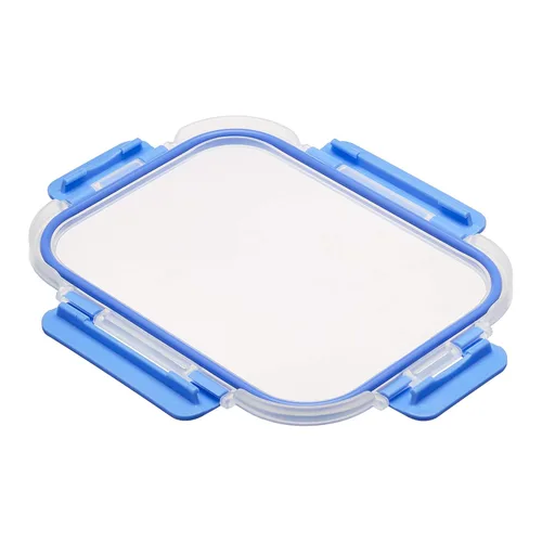 Vista 3 de Amazon Basics Recipientes de vidrio para almacenamiento de alimentos con tapas con cierre, juego de 7, 14 piezas incluyendo tapas, sin BPA