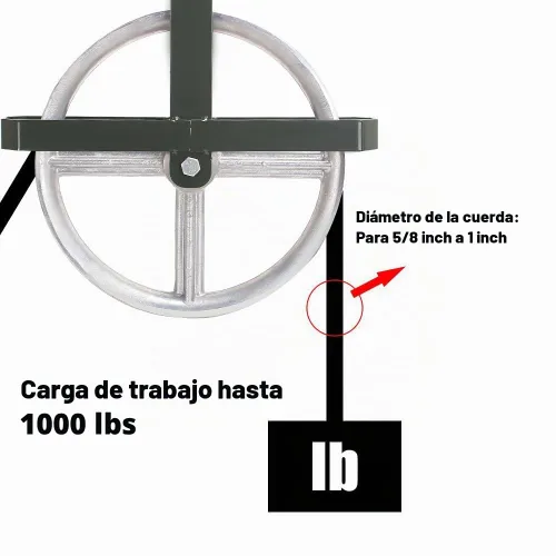 Vista 3 de POPMOON - Polea de alzamiento de andamio de 12 pulgadas, ruedas de aluminio