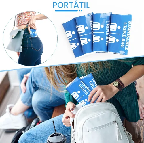 Vista 7 de DIBBATU Bolsa de orina desechable, 12/24 bolsas de orina para viajes para mujeres/hombres, bolsa de urinario portátil de emergencia de 27.1 fl oz