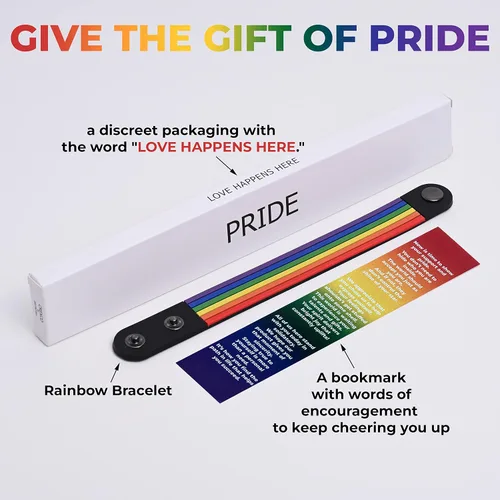 Vista 5 de Pulsera de orgullo arco iris para hombres y mujeres Bi Pride Bisexual Pulsera Lgbt regalos