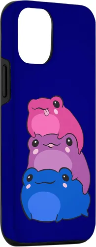 Vista 3 de Funda estética para iPhone 12/12 Pro Bisexual Flag Color Frogs Sutil Bi Pride LGBTQ