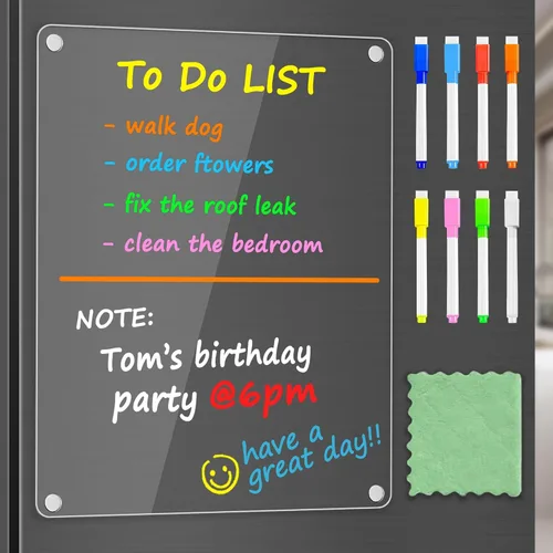 Vista 15 de PigPotParty Tabla Magnética de Tareas Acrílica para Niños en el Refrigerador – 9.5"x12" Tablero de Tareas de Borrado en Seco Diario y Semanal con 8
