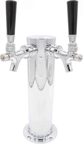 Vista 8 de K&B - Torre Kegerator de cerveza de doble grifo de 3 pulgadas, personalizable (1 grifo nitro robusto y 1 grifo cromado, mango cromado resistente)