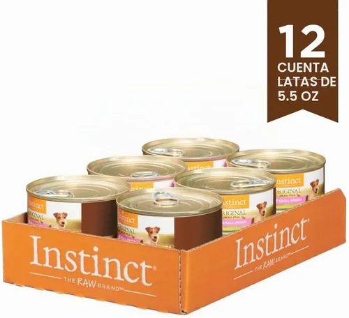 Vista 6 de Instinct Receta original de carne de res real de raza pequeña, comida natural enlatada húmeda para perros, latas de 5.5 onzas (caja de 12)
