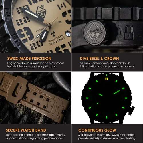 Vista 41 de HAZARD 4 Heavy Water Diver™ : Titanium Tritium Dive-Watch