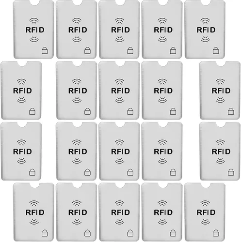 Vista 26 de SaiTech IT Juego de 10 fundas de bloqueo RFID, la mejor manera de proteger tus tarjetas del robo electrónico, diseño duradero, ligero y compacto
