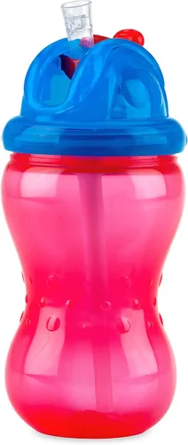 Vista 4 de Nuby Paquete de 3 tazas Mega Flip It con popote flexible suave, 12 onzas