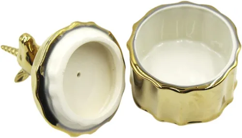 Vista 4 de Mossty - Joyero dorado con diseño de unicornio para baño, soporte para anillos de porcelana, organizador de aretes, estuche de almacenamiento