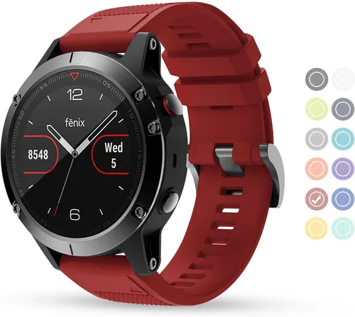 Vista 11 de Correa de reloj compatible con Fenix, correa de reloj Garmin de 0.866 in, silicona suave, repuesto para Fenix 5/5 Plus/6/6 Pro/7/Forerunner Negro