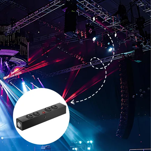 Vista 6 de PowerCon - Caja de conector de alimentación de 4 Edison, adecuada para equipos de DJ, iluminación de escenario y sistemas de sonido. Toma